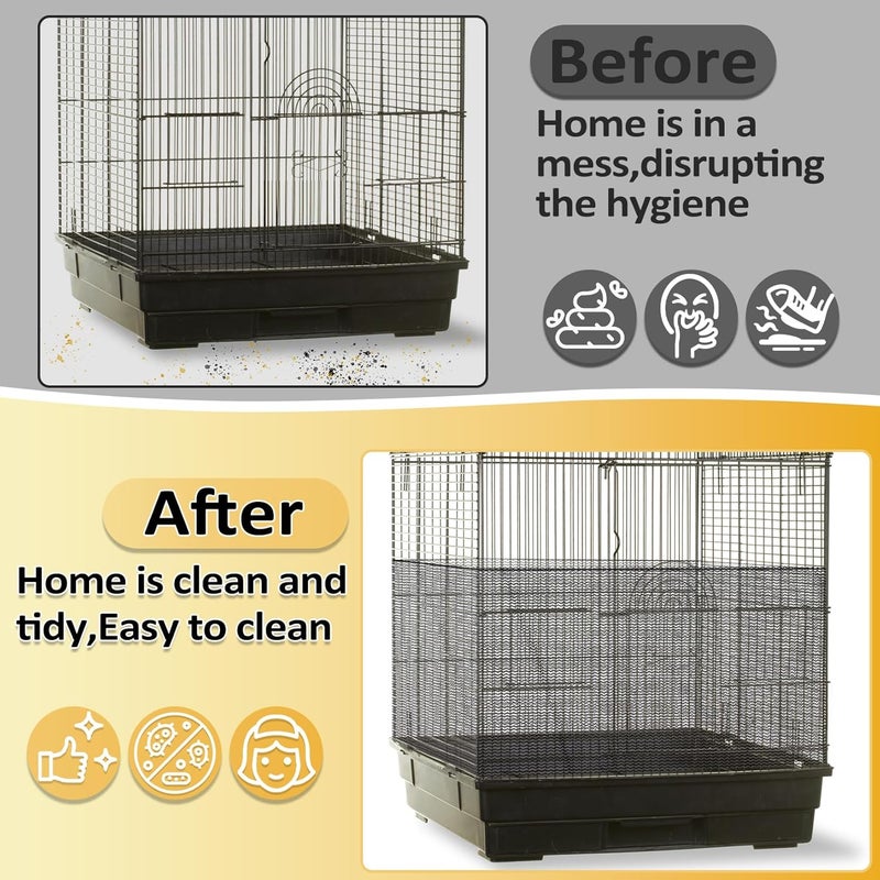 Rainflow 2 Pcs Bird Cage Cover - Bird Cage Seed Catcher Bird Net Bird Cage Skirt Nylon Nesh Bird Cage Net for Round Square Canary Parakeet Cockatiel Pigeon Budgie Quail Large Tall Big Bird Cage - Image 5